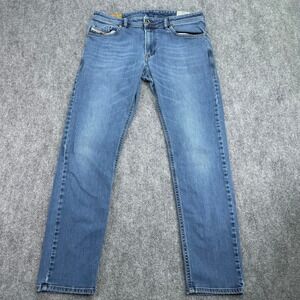Diesel Jeans Mens 34x32 (Fits 34x30) Blue Thommer Slim Skinny Stretch Denim READ